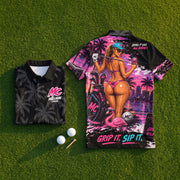 Grip It, Sip It — Black · front and back on the green thumbnail 4