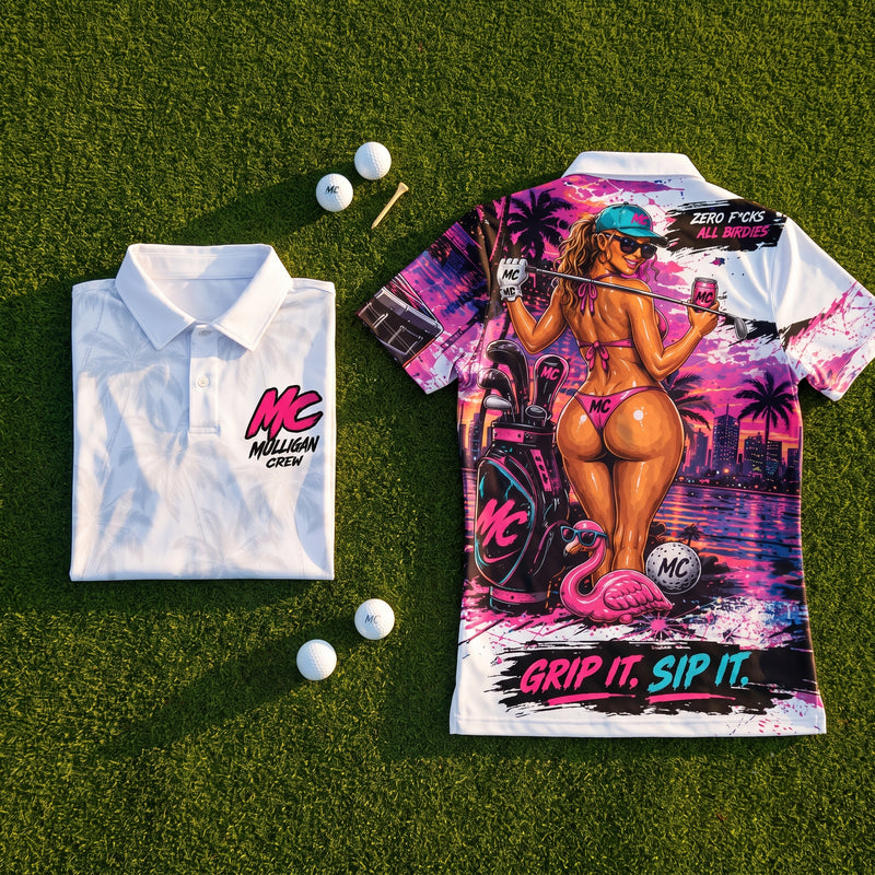 Grip It, Sip It — White · front and back on the green